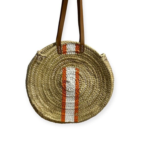 Mark & Graham Hand Painted Circle Beach Bag, Straw, Stripes - Picture 4 of 11